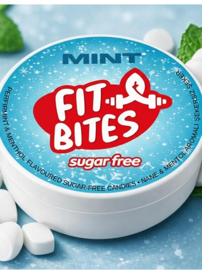 Fit Bites Mint Şekersiz Nane & Mentol 10Gr (50 Adet Mint)