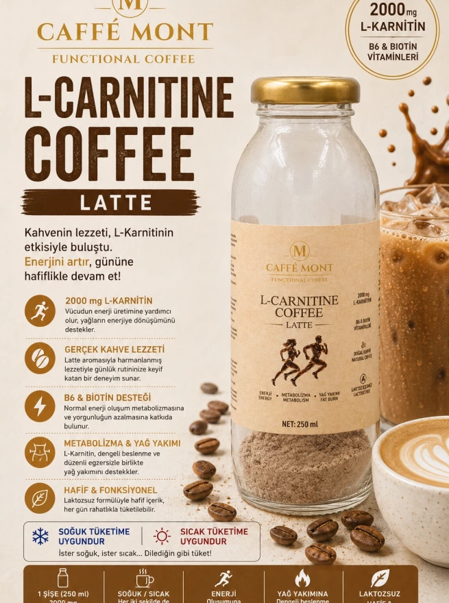 Caffe Mont L-Canitine Coffee Cam Şişe 6*20 Gr