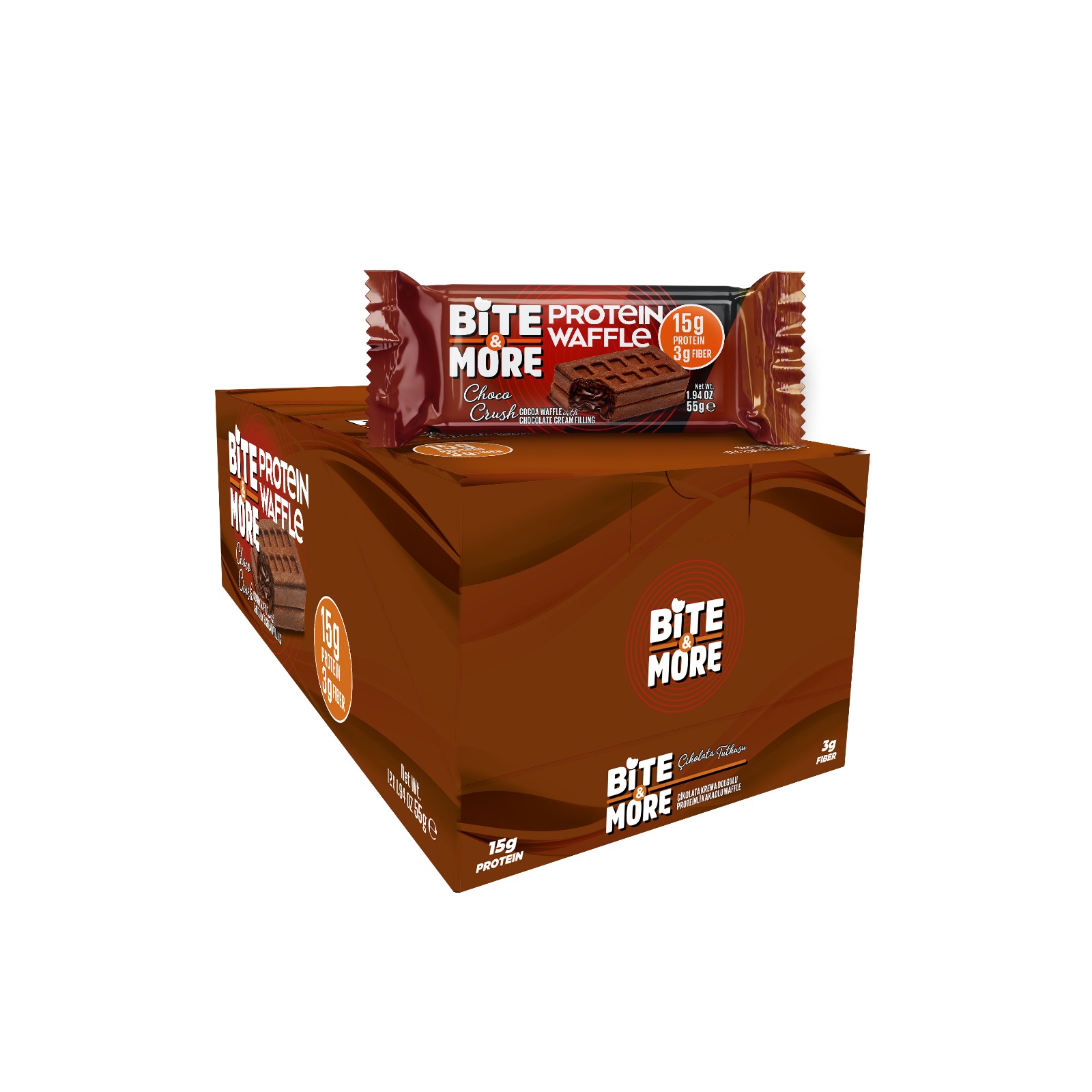 Bite & More Protein Waffle 55 Gr*12 Adet