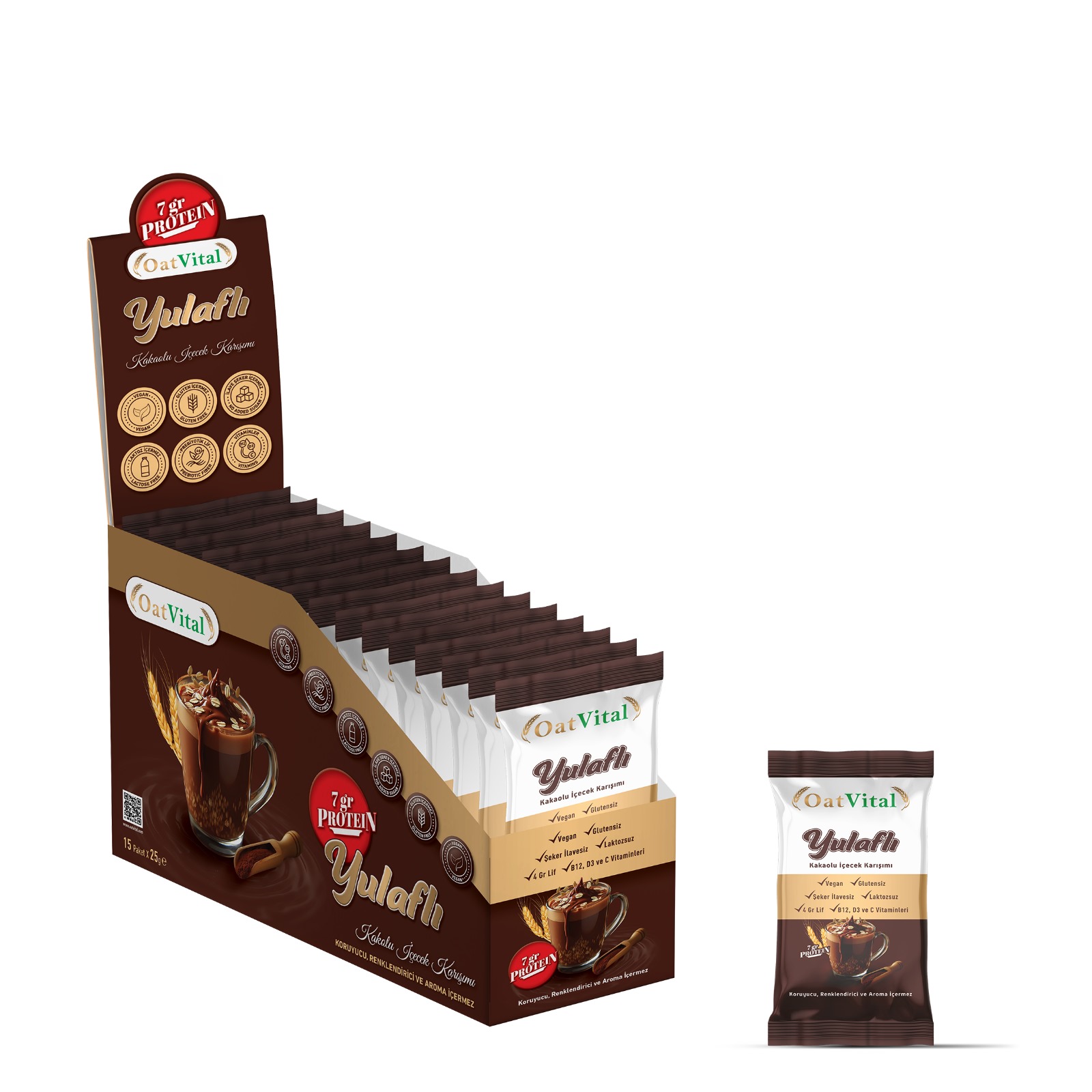 OatVital Yulaflı Kakaolu İçeçek 15*25 Gr 