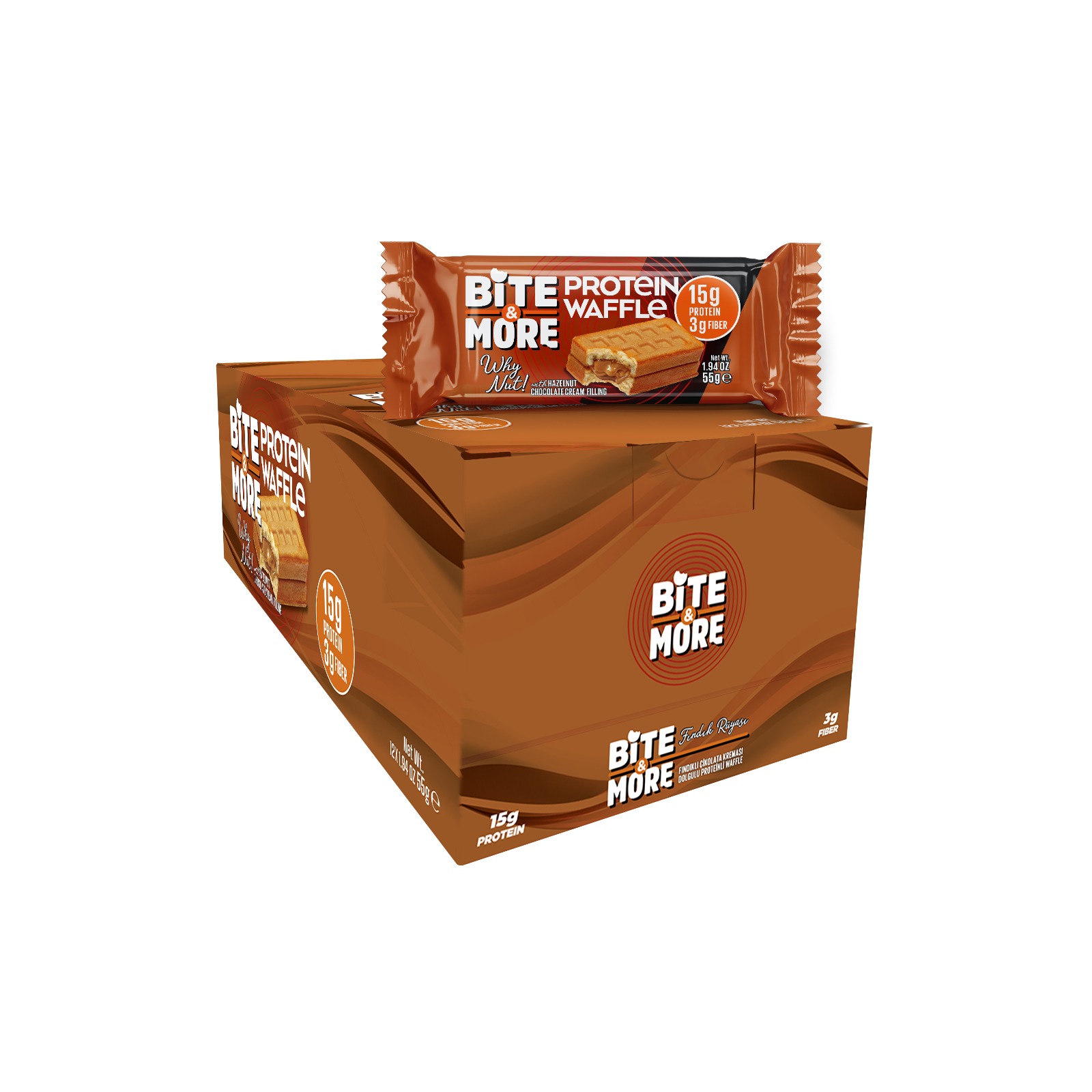 Bite & More Protein Waffle 55 Gr*12 Adet