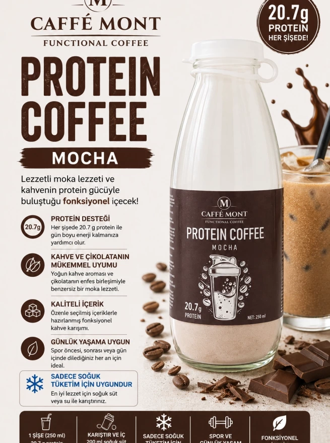 Caffe Mont Protein Coffe Cam şişe 6*30 Gr